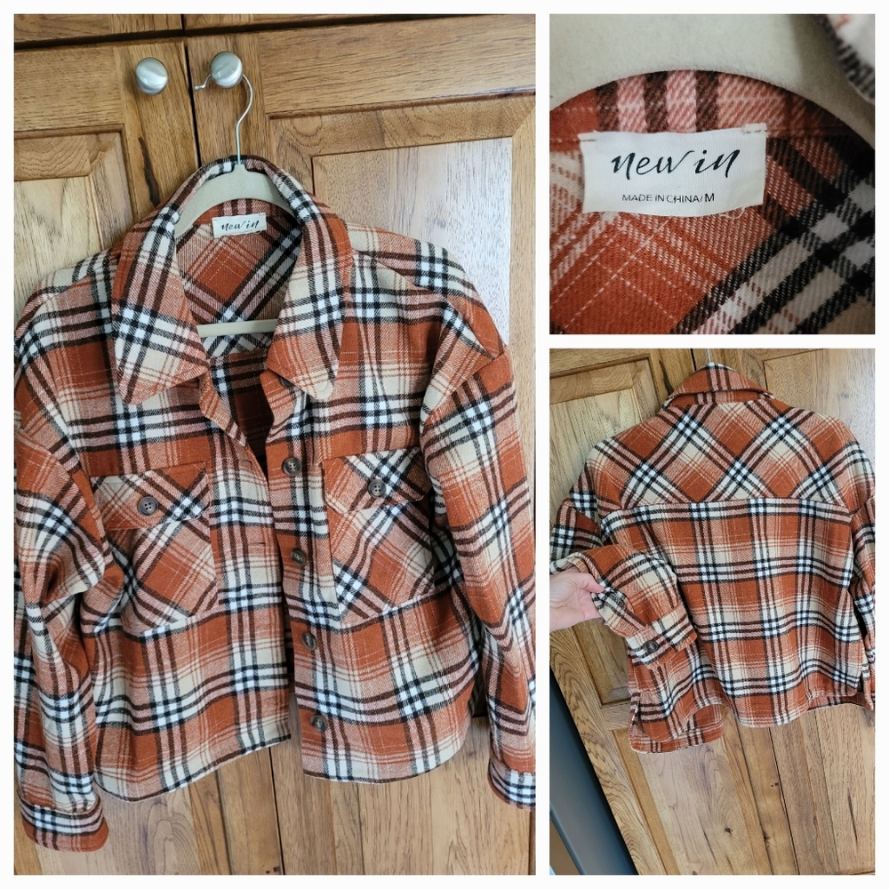 Short. Flannel shacket. Size M